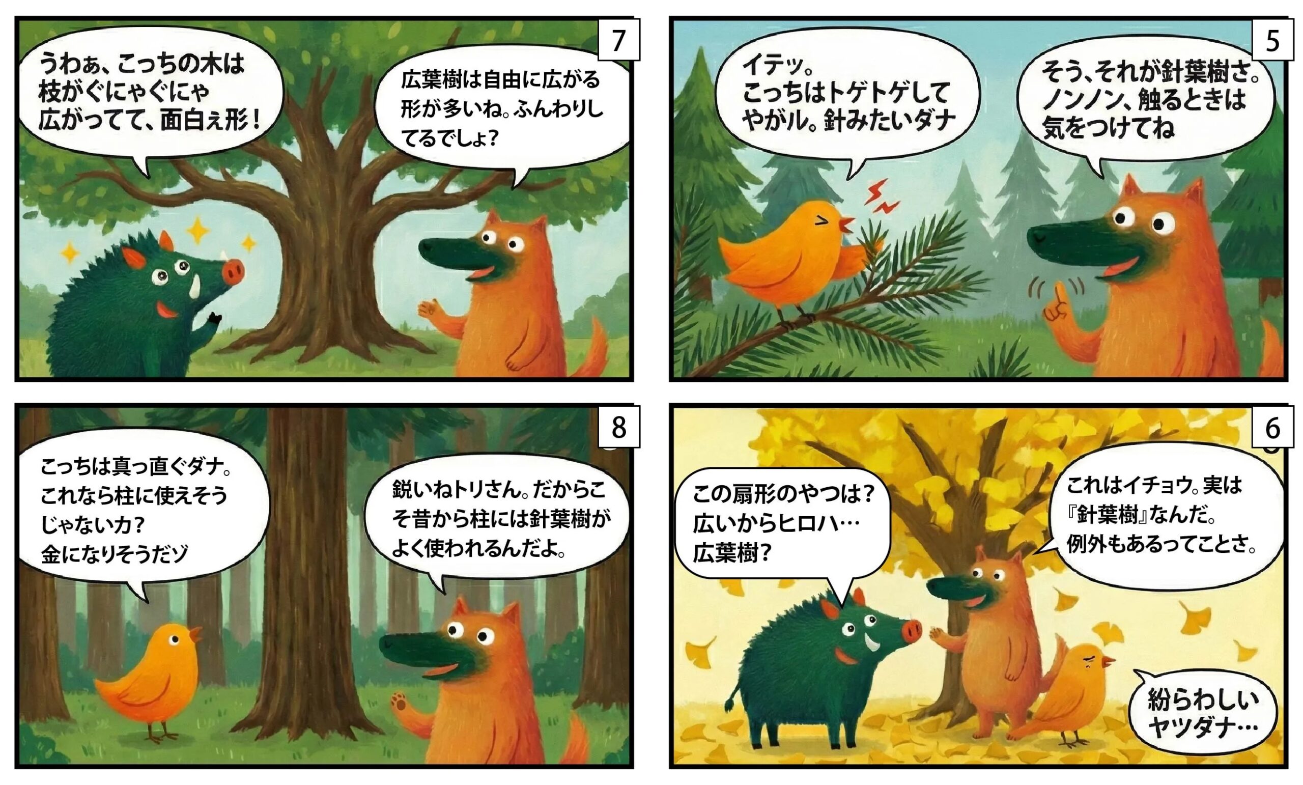 針葉樹と広葉樹漫画②|もくめディア